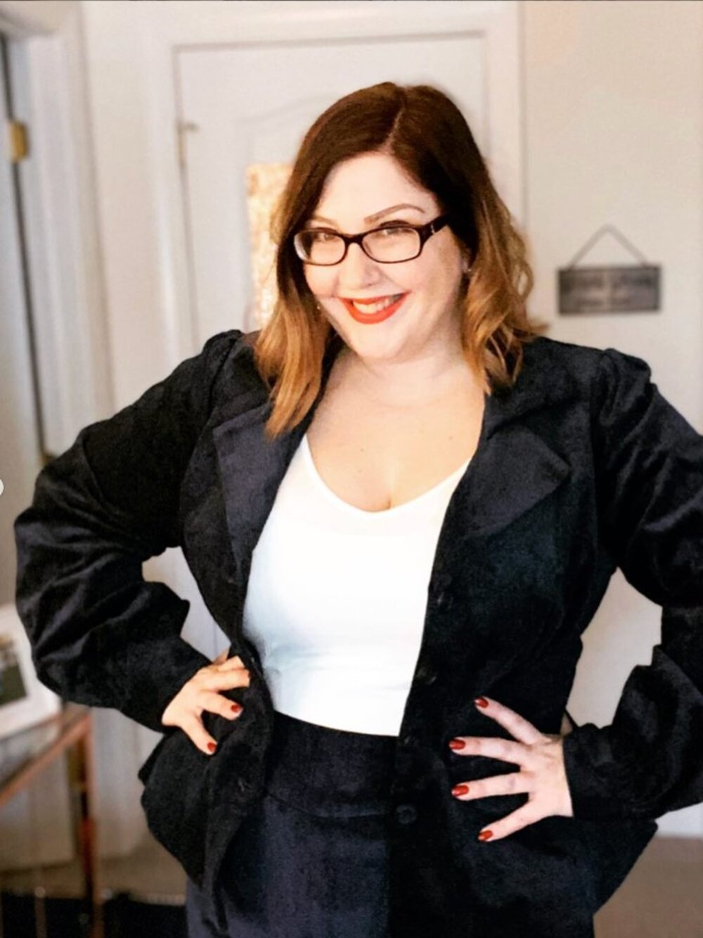 NWOT! Collectif Vintage Navy Corduroy Peplum Blazer